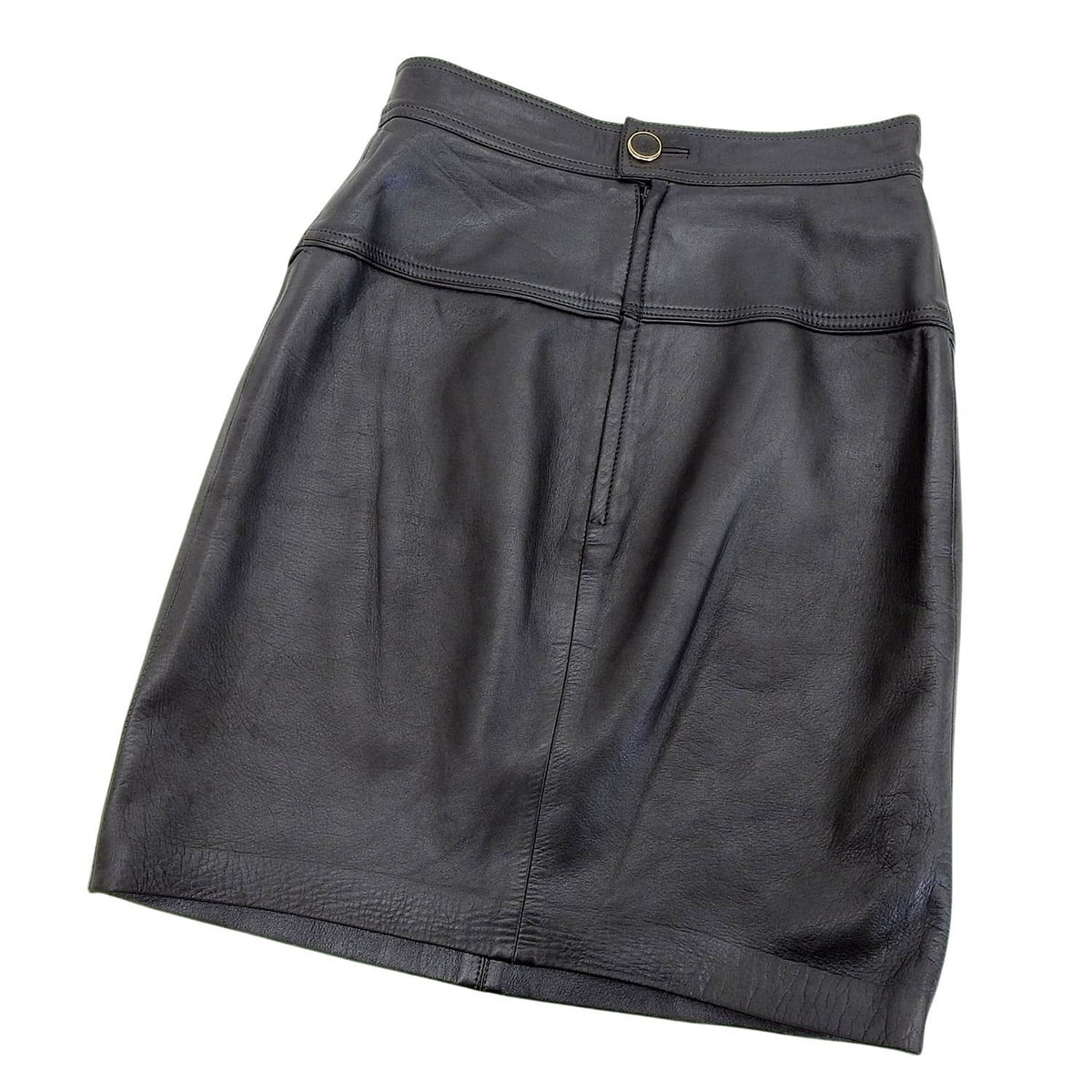 Loewe Vintage Skirt Leather Trapezoid Knee — view 2