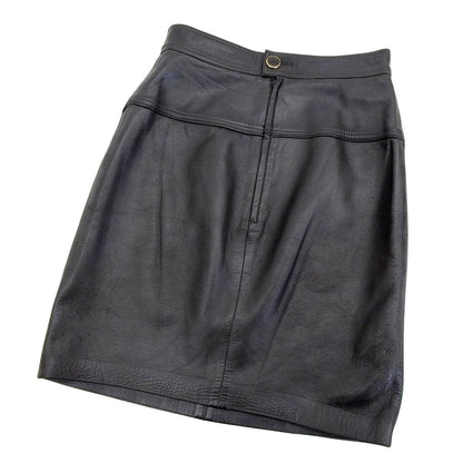 Loewe Vintage Skirt Leather Trapezoid Knee — view 2
