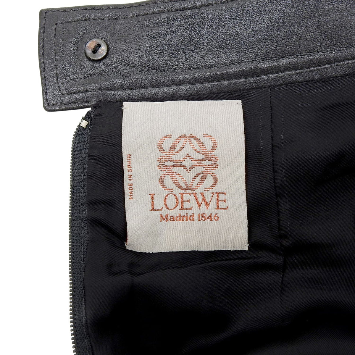 Loewe Vintage Skirt Leather Trapezoid Knee — view 4