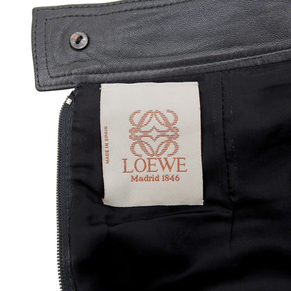 Loewe Vintage Skirt Leather Trapezoid Knee — view 4