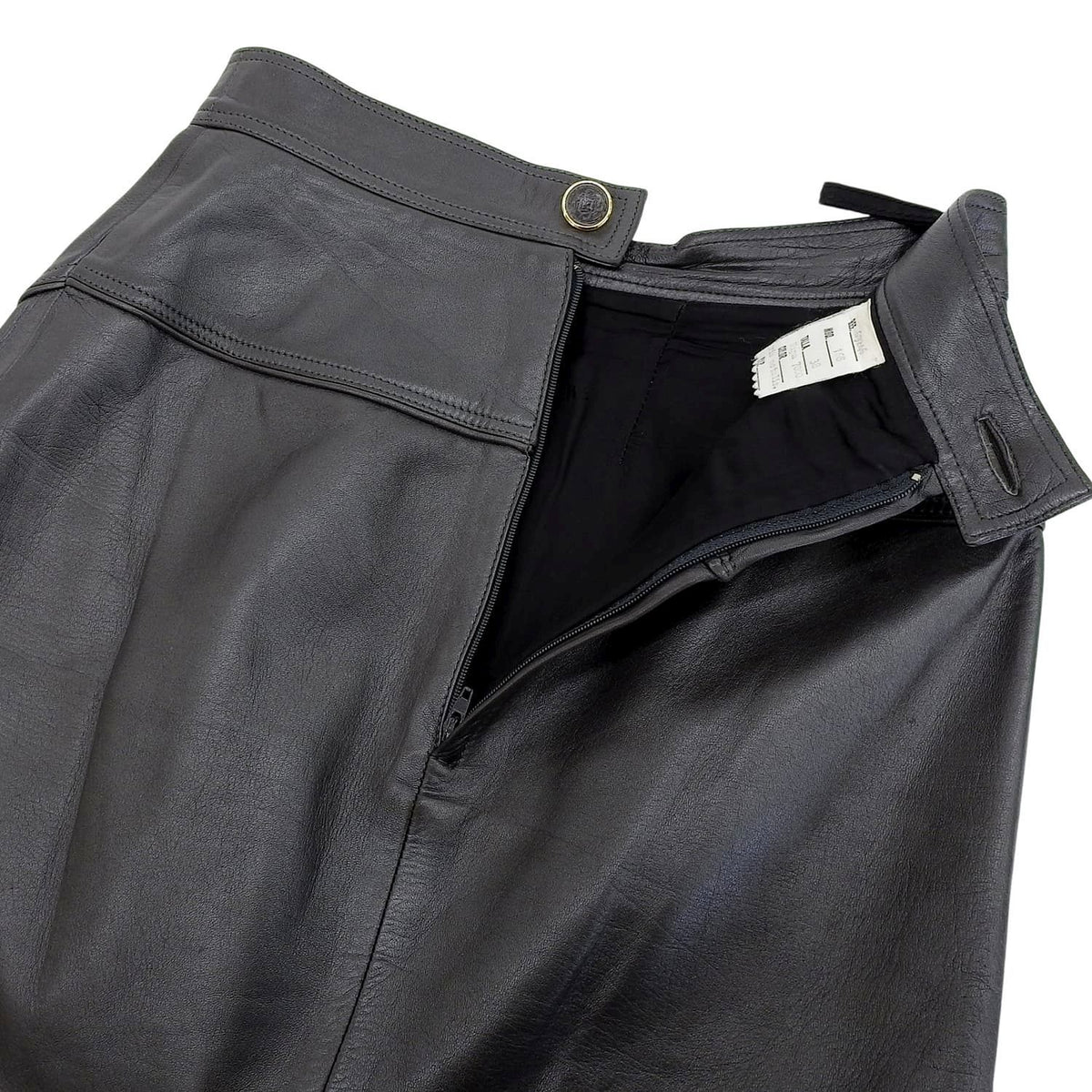 Loewe Vintage Skirt Leather Trapezoid Knee — view 3