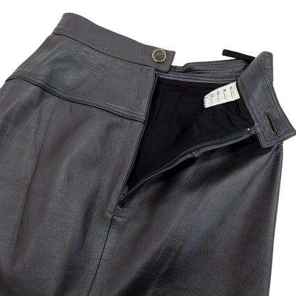 Loewe Vintage Skirt Leather Trapezoid Knee — view 3