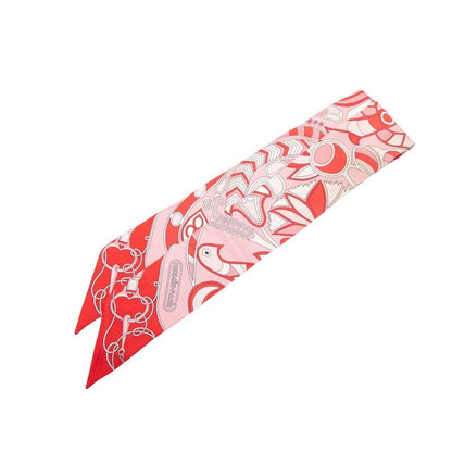 Hermes Twilly Ethnology Folkror Scarf Pink Silk