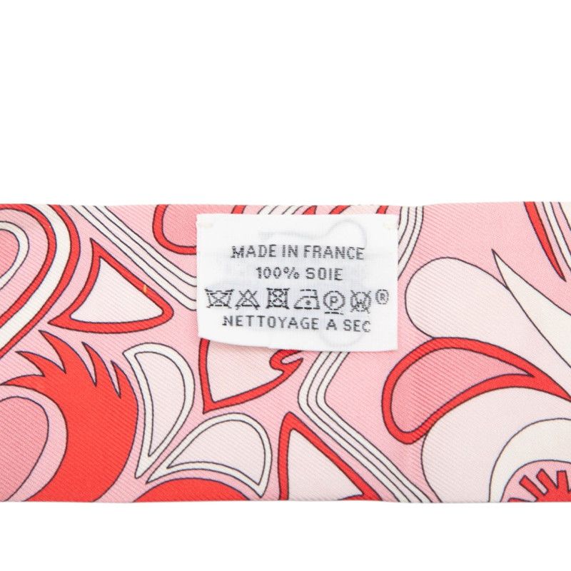 Hermes Twilly Ethnology Folkror Scarf Pink Silk — view 7