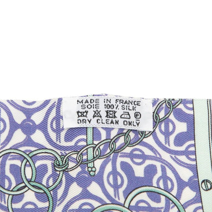 Hermes Twilly Equestrian and Chain Mors Et Gourmettes Scarf Purple Silk — view 6
