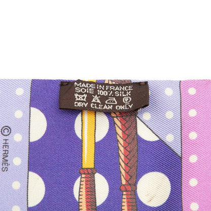 Hermes Twilly Clic Clac a Pois Scarf Purple Silk — view 6