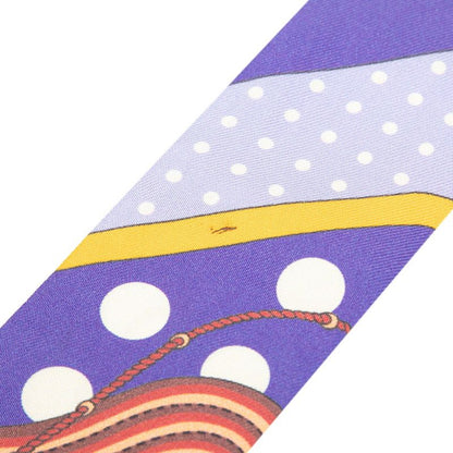 Hermes Twilly Clic Clac a Pois Scarf Purple Silk — view 3