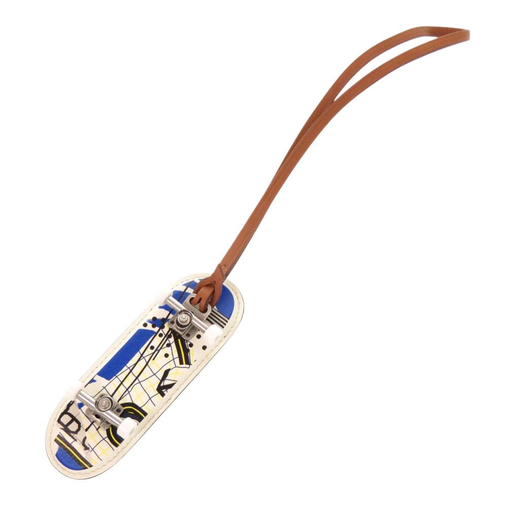 Hermes Finger Skateboard Veau Swift Cheburumisol Black Brown White Bag Charm