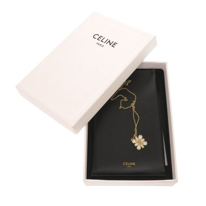 Celine Triomphe Stone Logo Gold Necklace — view 2