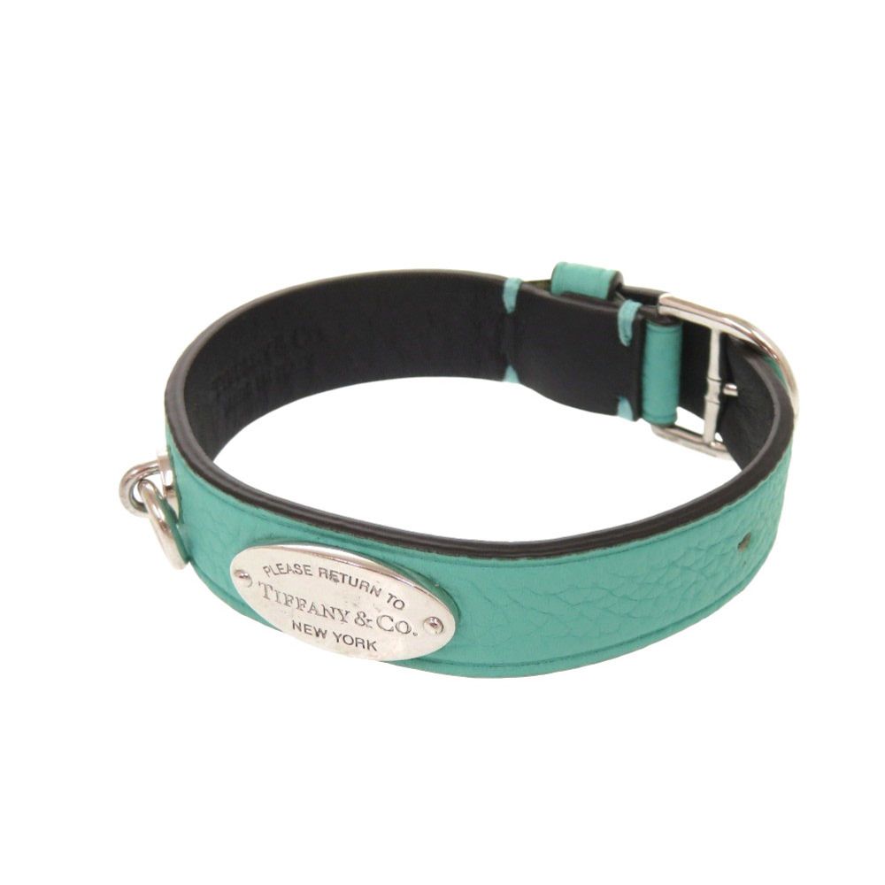 Tiffany & Co Return to Logo Leather Blue Bracelet