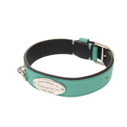 Tiffany & Co Return to Logo Leather Blue Bracelet
