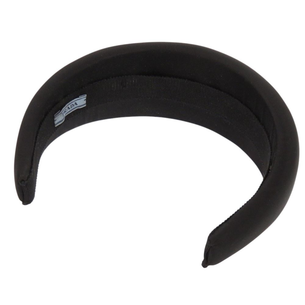 Prada Headband Nylon Black Silver Logo — view 3