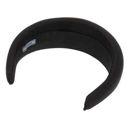 Prada Headband Nylon Black Silver Logo — view 3