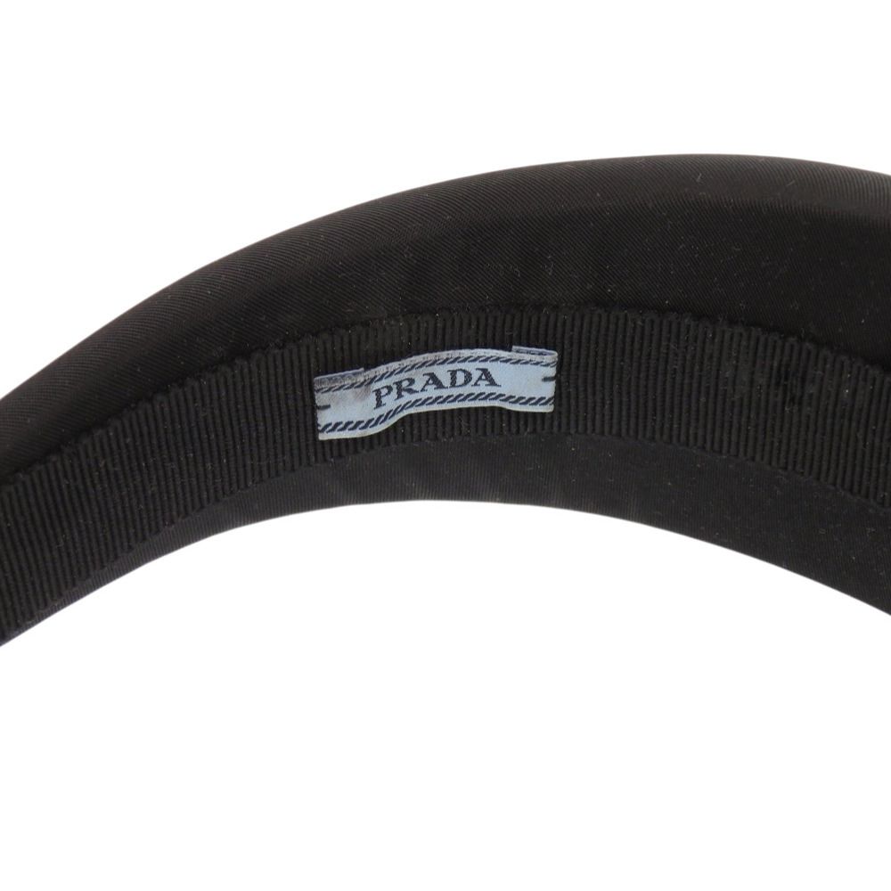 Prada Headband Nylon Black Silver Logo — view 4