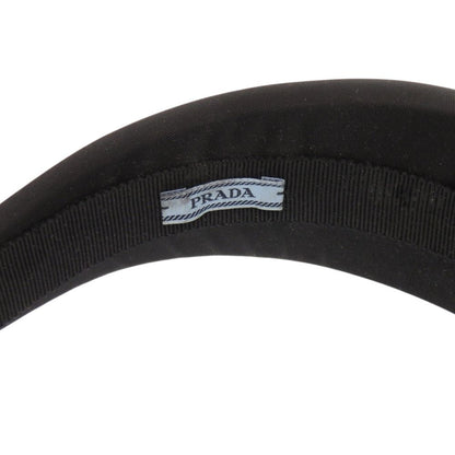 Prada Headband Nylon Black Silver Logo — view 4