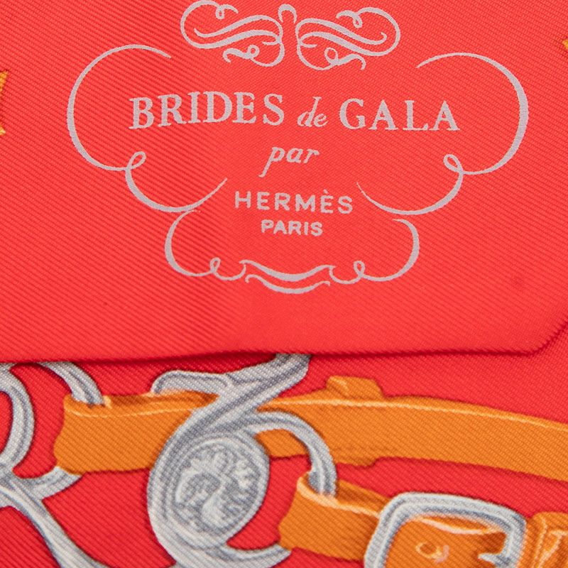 Hermes Twilly Brides de Gala Scarf Red Silk — view 3