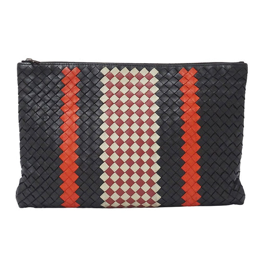 Bottega Veneta Intrecciato Clutch Leather Black