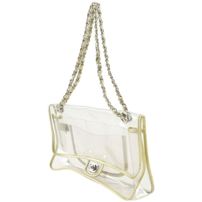 Chanel Chain Shoulder Bag Vinyl Clear Gold — view 2