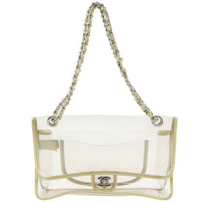 Chanel Chain Shoulder Bag Vinyl Clear Gold