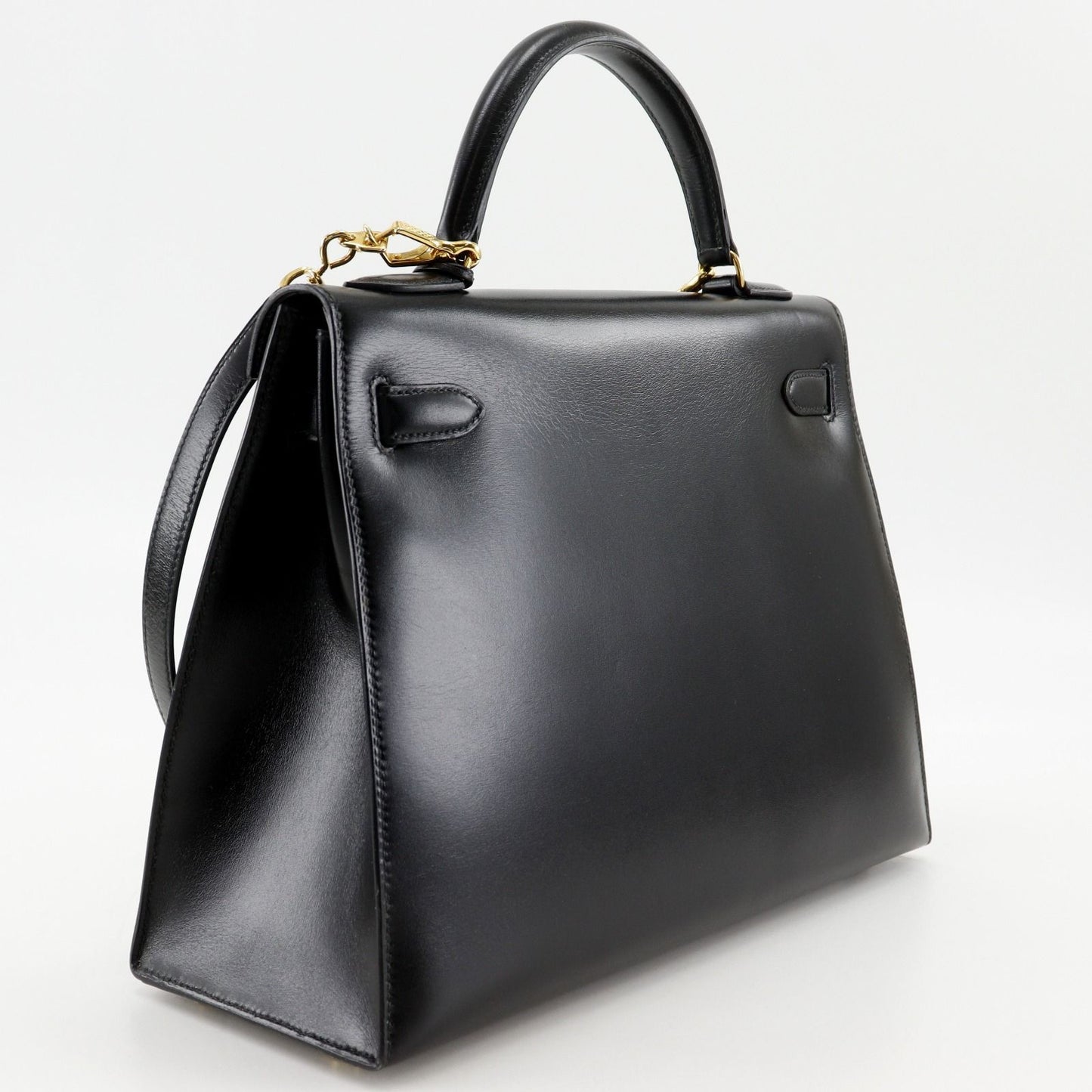 Hermes Kelly 32 2-Way Shoulder Box Calf Black Handbag — view 3