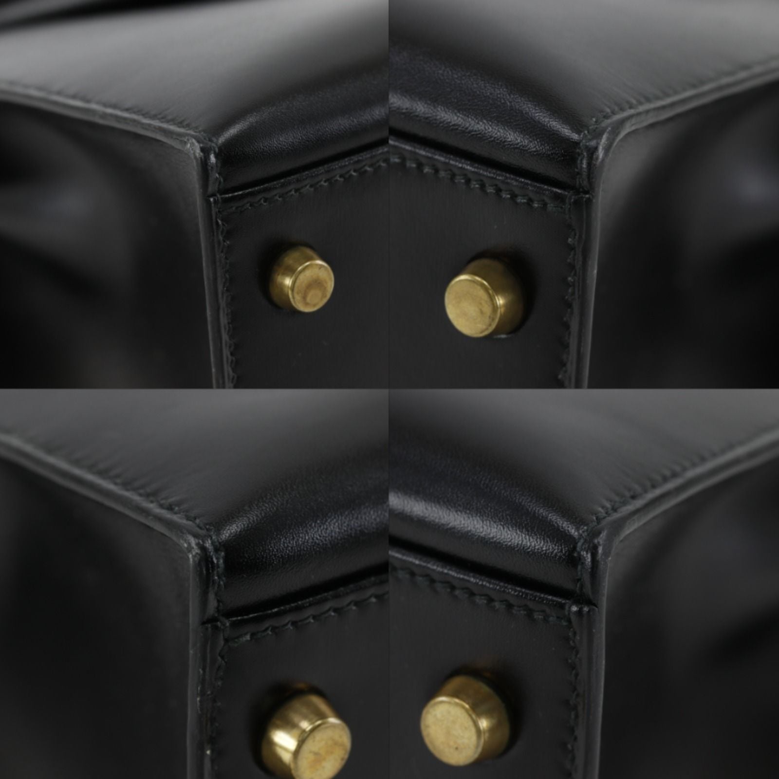 Hermes Kelly 32 2-Way Shoulder Box Calf Black Handbag — view 4