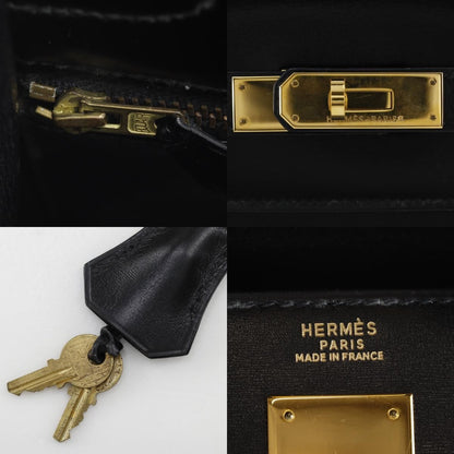 Hermes Kelly 32 2-Way Shoulder Box Calf Black Handbag — view 9