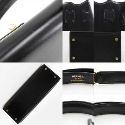 Hermes Kelly 32 2-Way Shoulder Box Calf Black Handbag — view 8