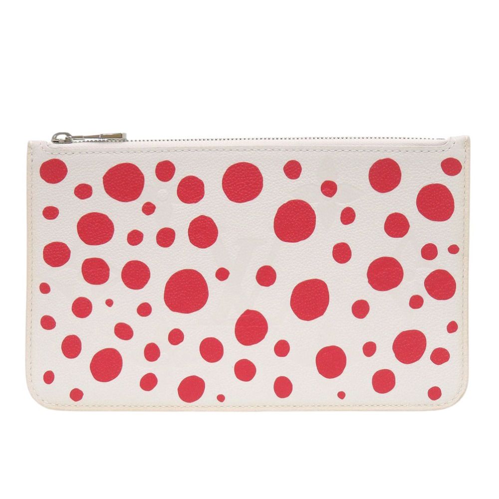 Louis Vuitton Neverfull Pouch Yayoi Kusama Dot Infinity Leather White