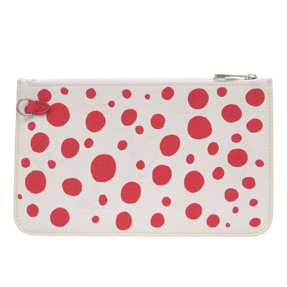 Louis Vuitton Neverfull Pouch Yayoi Kusama Dot Infinity Leather White — view 2