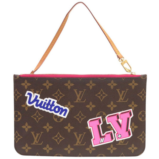 Louis Vuitton Neverfull Pouch GM Monogram Patches Pivoine