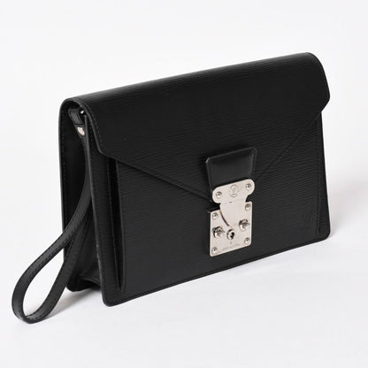 Louis Vuitton Epi Bag Black Pochette Sellier Second Bag Silver — view 3