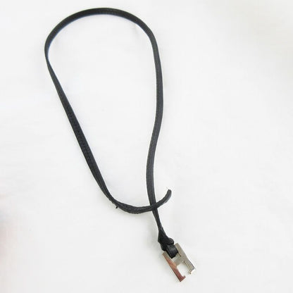 Hermes Tillet Double Leather Bracelet Logo Black Silver — view 5