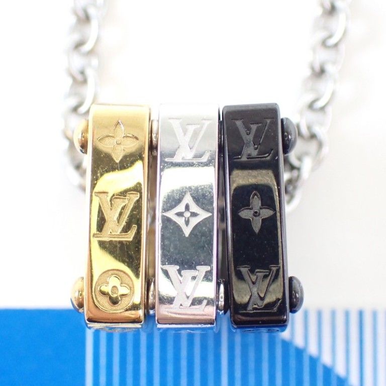 Louis Vuitton Pendant Monogram Gold Silver Black Metal — view 2