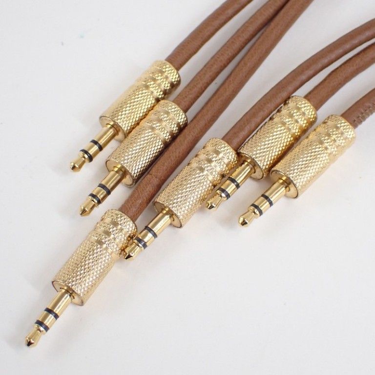 Loewe Bag Charm Brown Leather Audio Blue Motif Gold — view 5