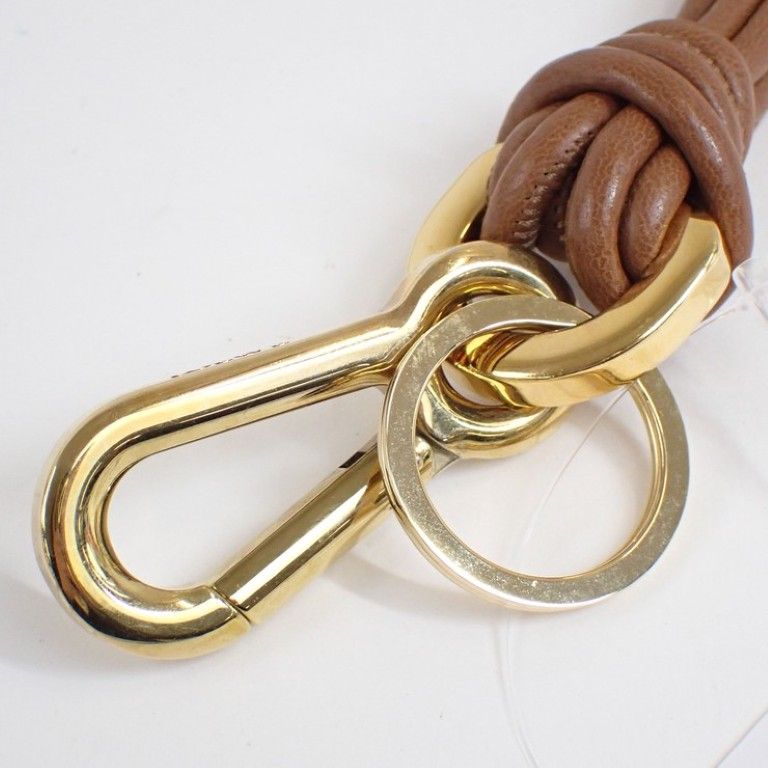 Loewe Bag Charm Brown Leather Audio Blue Motif Gold — view 3
