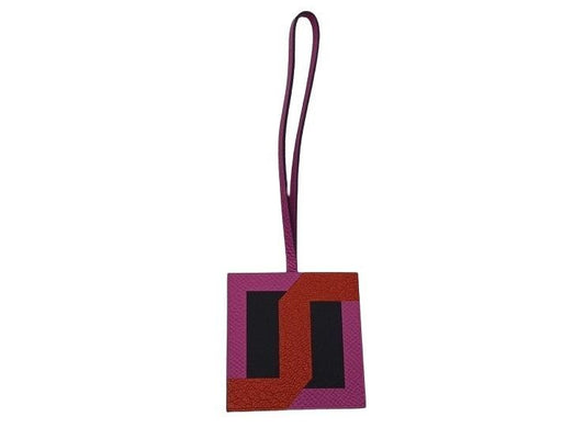 Hermes Bag Charm Retro Au Carre Multicolor Leather Key Holder