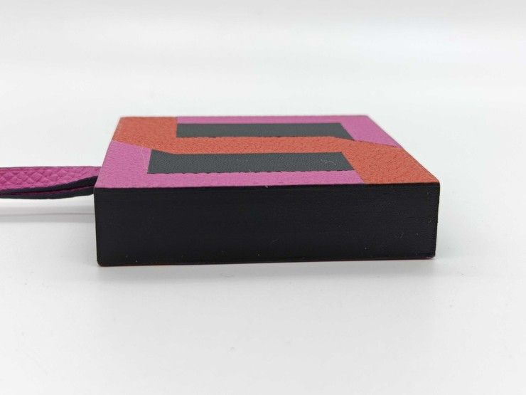 Hermes Bag Charm Retro Au Carre Multicolor Leather Key Holder — view 7