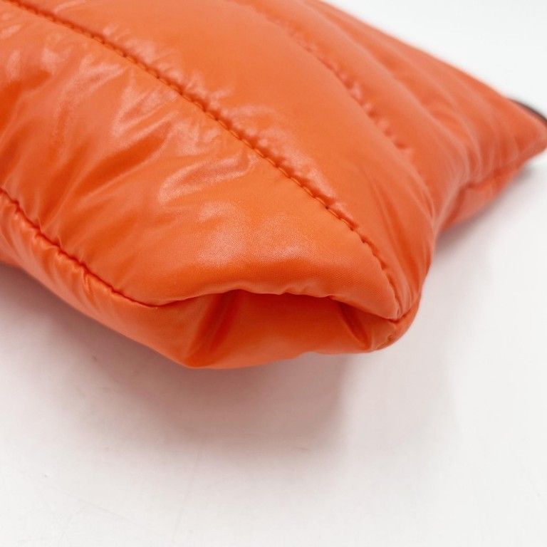 Moncler Clutch Pouch GM Orange Black Nylon — view 4