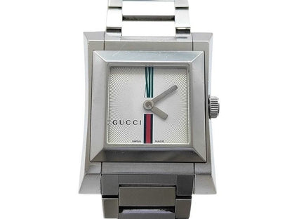 Gucci Watch Sherry Line Silver Stainless Steel 2 Hand Quartz