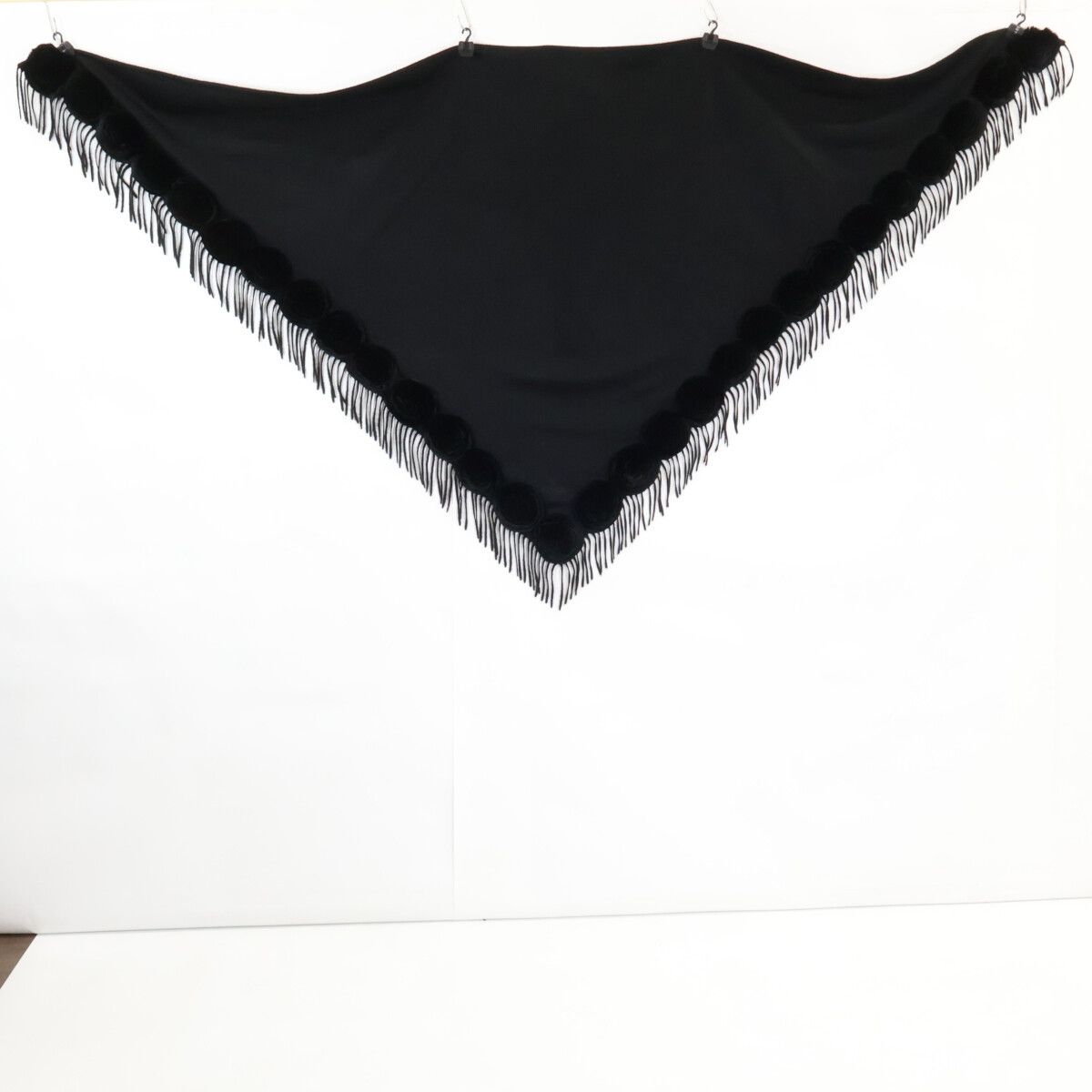Fendi Cashmere Fringe Triangle Shawl Scarf