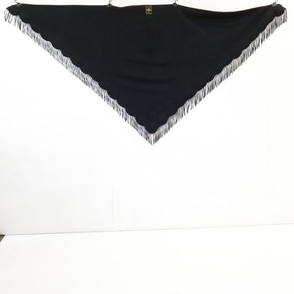 Fendi Cashmere Fringe Triangle Shawl Scarf — view 2