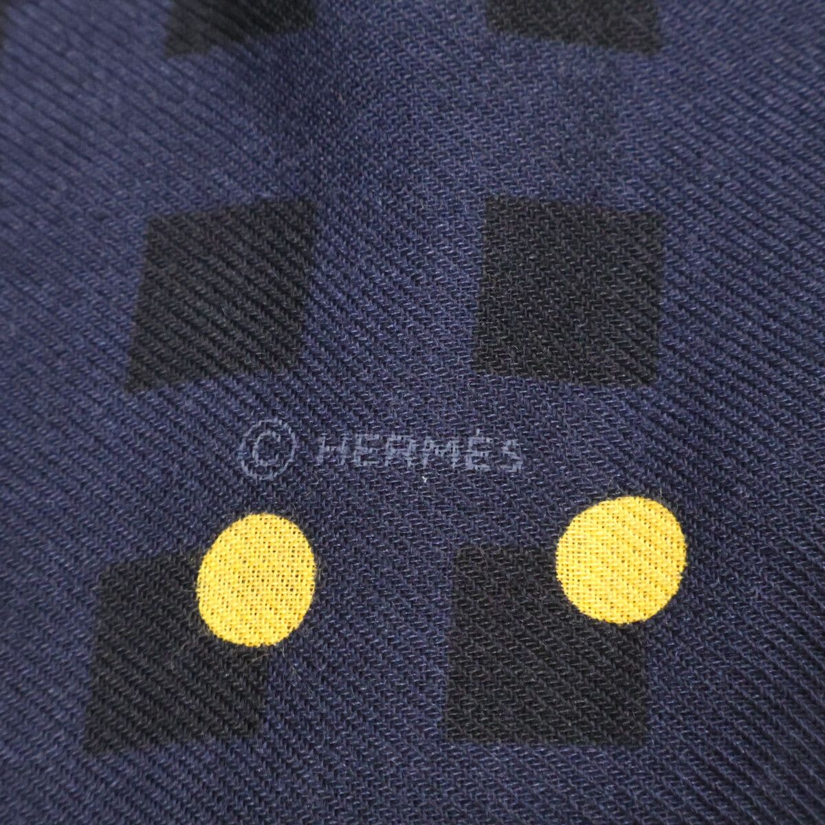 Hermes Dot Pattern Cashmere Silk Scarf — view 4
