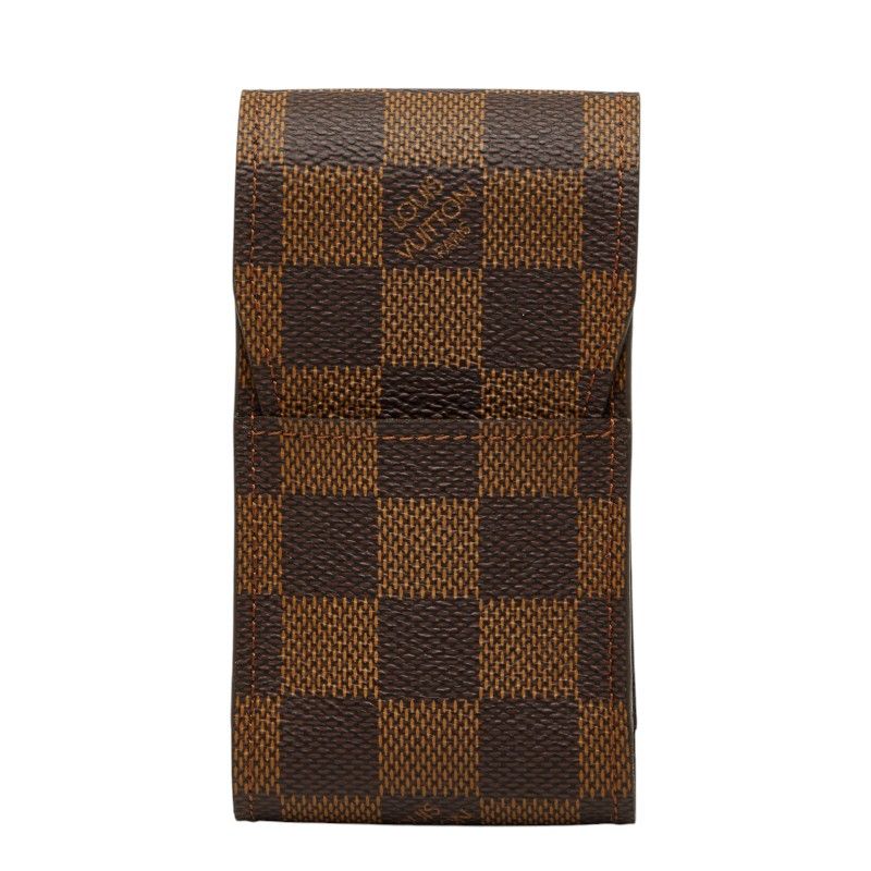 Louis Vuitton Damier Etui Cigarette Tobacco Case Brown Leather