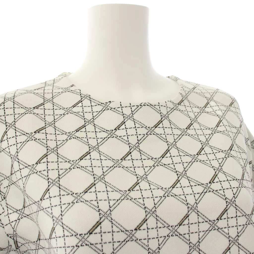 Dior Cannage Knit Top Short Sleeve 44 White Sweater — view 4
