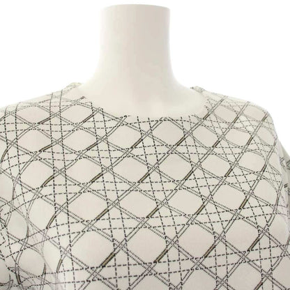 Dior Cannage Knit Top Short Sleeve 44 White Sweater — view 4