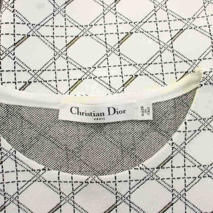Dior Cannage Knit Top Short Sleeve 44 White Sweater — view 7