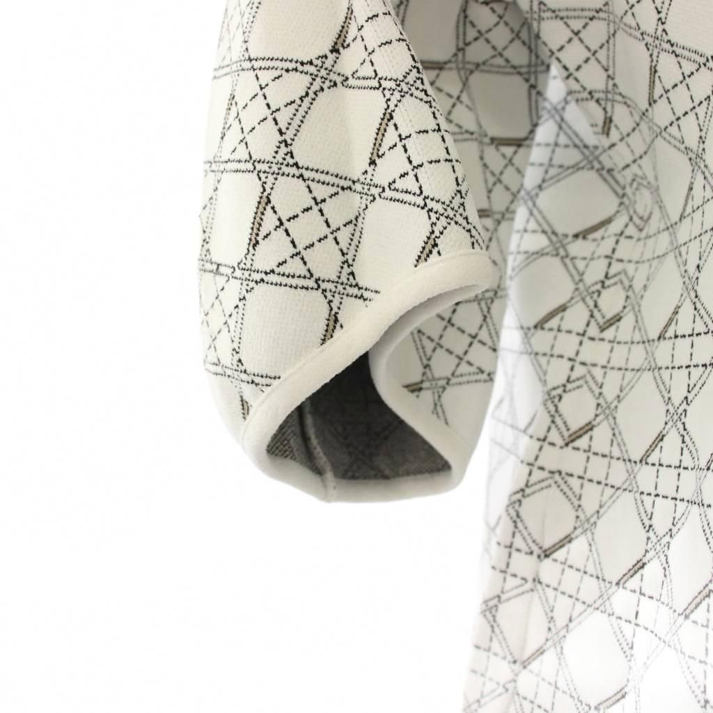 Dior Cannage Knit Top Short Sleeve 44 White Sweater — view 5