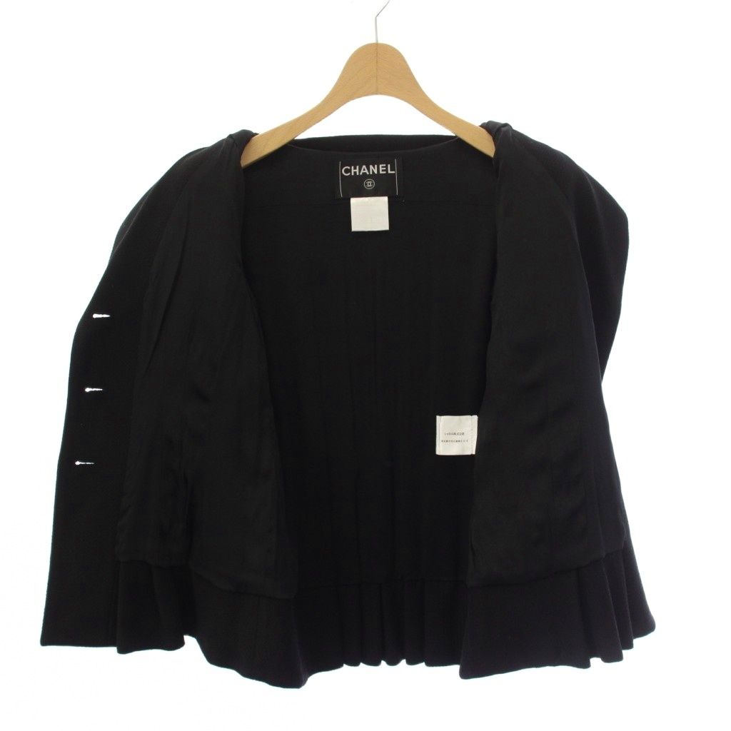 Chanel Suit Tailored Jacket Knee Length Skirt 34 38 Black — view 7