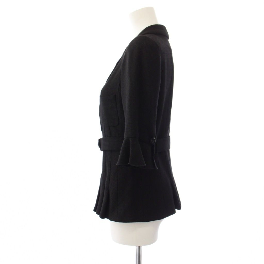 Chanel Suit Tailored Jacket Knee Length Skirt 34 38 Black — view 3