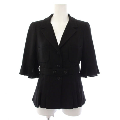Chanel Suit Tailored Jacket Knee Length Skirt 34 38 Black — view 2